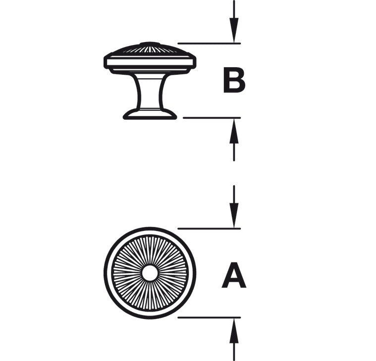 Knob, Zinc Alloy, Ø 35 mm, Crawford