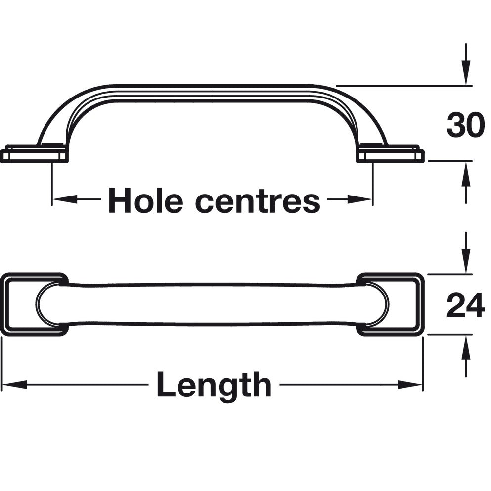 Pull Handle, Cast Iron, Fixing Centre 128-160 mm, Varaita