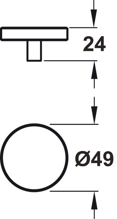 Knob, Iron, Ø 49 mm, Barchester