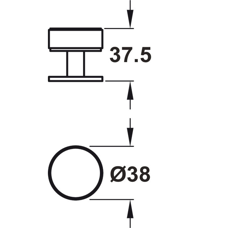 Knob, Mild Steel, Ø 38 mm, Harlington