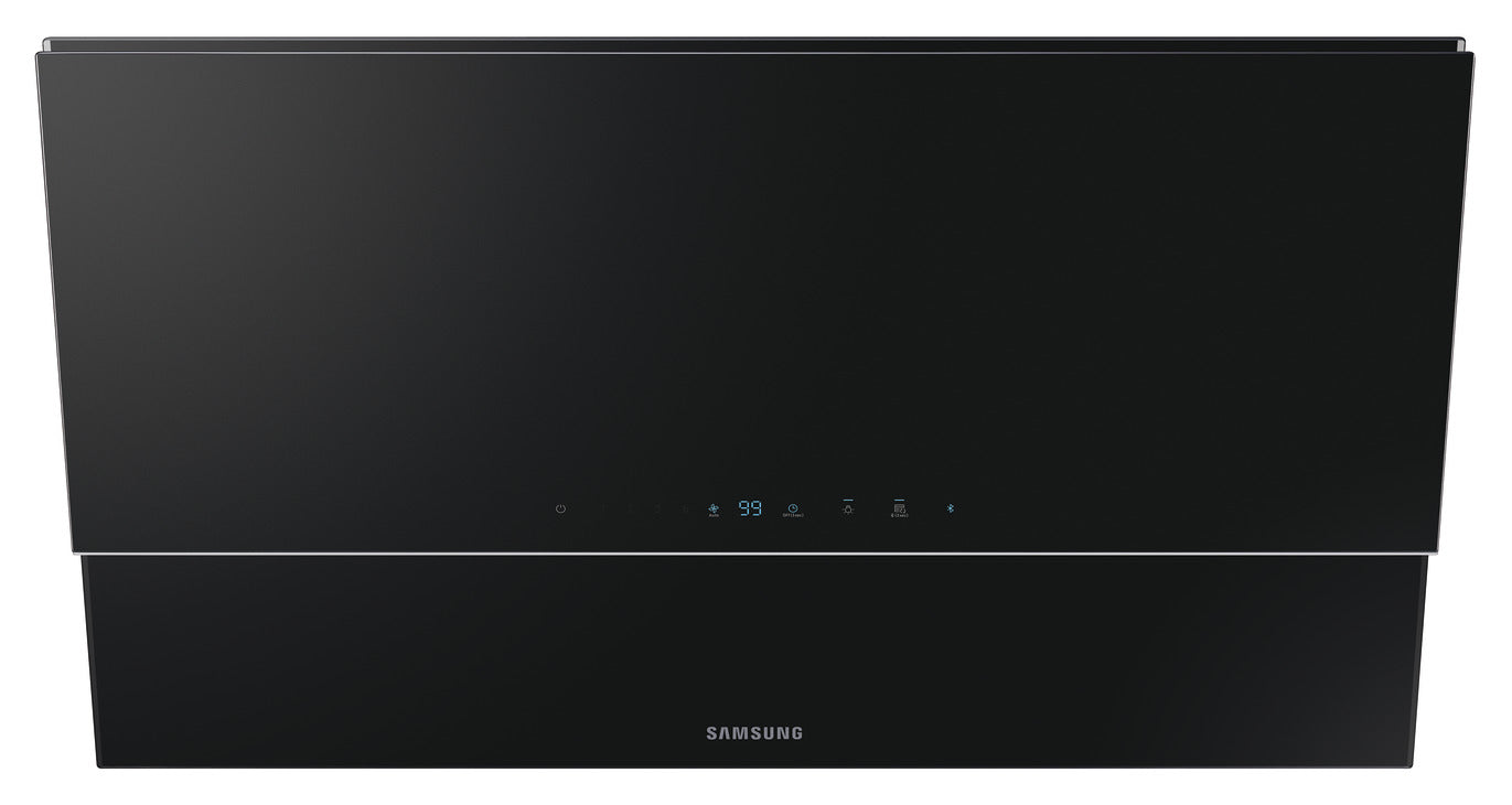 Samsung Cooker Hood, with Hob Auto Connectivity, Wall Mount, 900 mm, NK36N9804VB/UR - Black glass