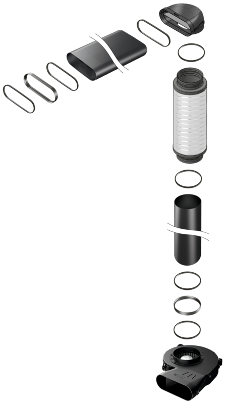 BORA duct system & wall sleeve