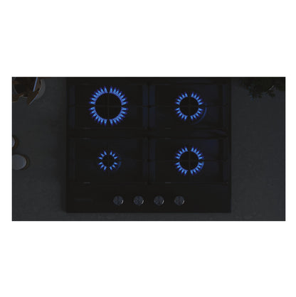Samsung Gas Hob, 4 Burner, NA64H3000AK/U1  - Black Glass