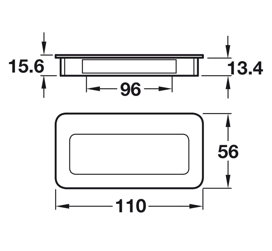 Inset Handle, Zinc Alloy, Length 110 mm, Height 56 mm, Blavett