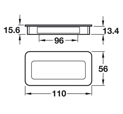 Inset Handle, Zinc Alloy, Length 110 mm, Height 56 mm, Blavett
