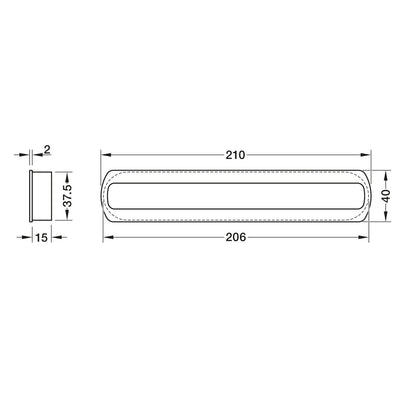 Inset Handle, Wood, Length 210 mm, Halkin