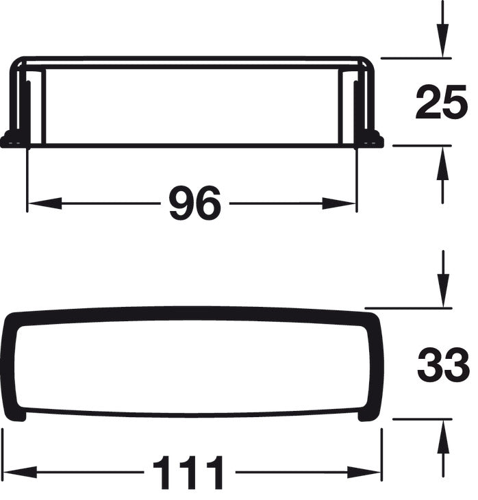 Cup Pull Handle, Zinc Alloy, Fixing Centres 96 mm, Kane