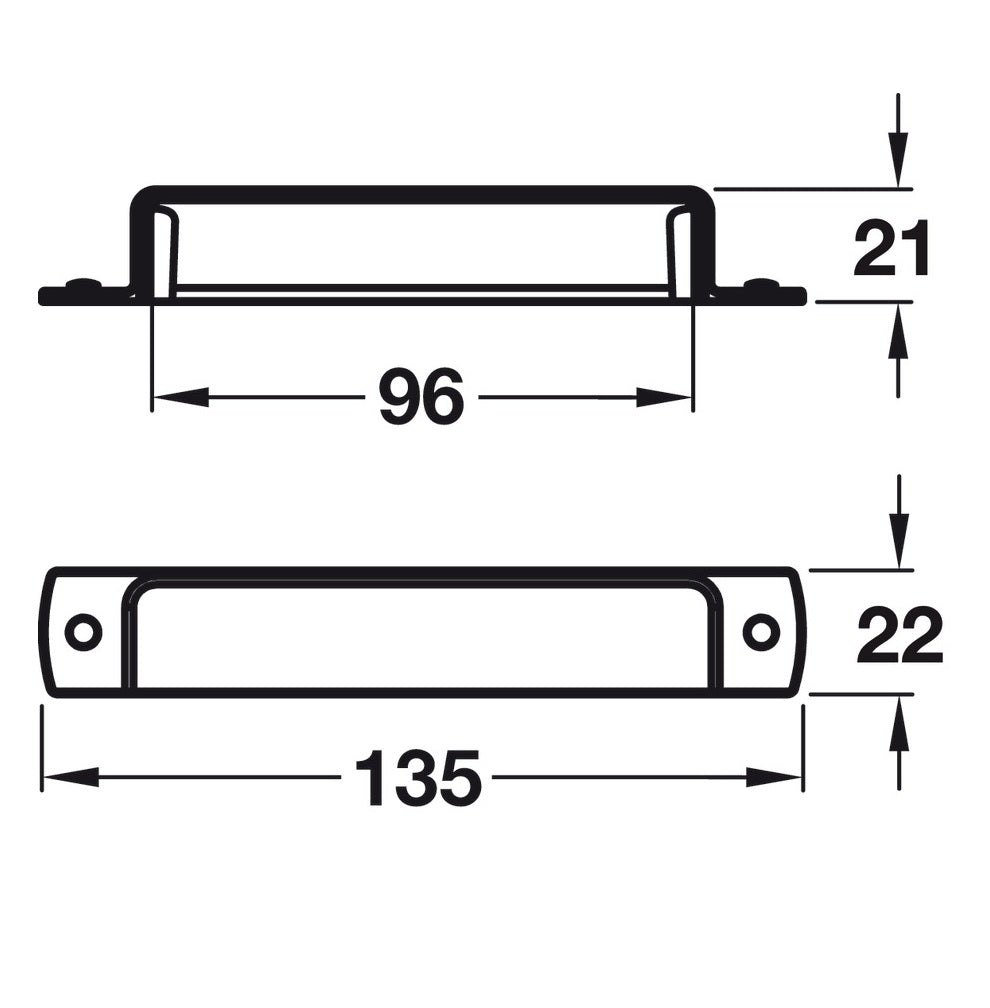 Cup Pull Handle, Zinc Alloy, Fixing Centres 96 mm, Rochdale
