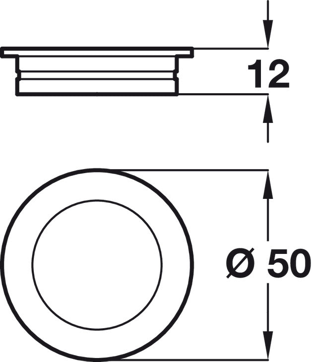 Inset Handle, Zinc Alloy, Ø 50 mm, Indre