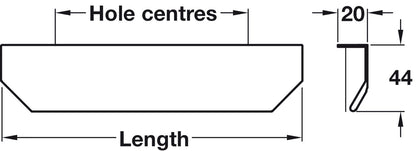 Profile Handle, Aluminium, Fixing Centres 64-1120 mm, Vann