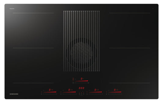 Samsung Induction Combi Hob, with Integrated Hood, 830 mm, NZ84T9747VK/UR - Black glass