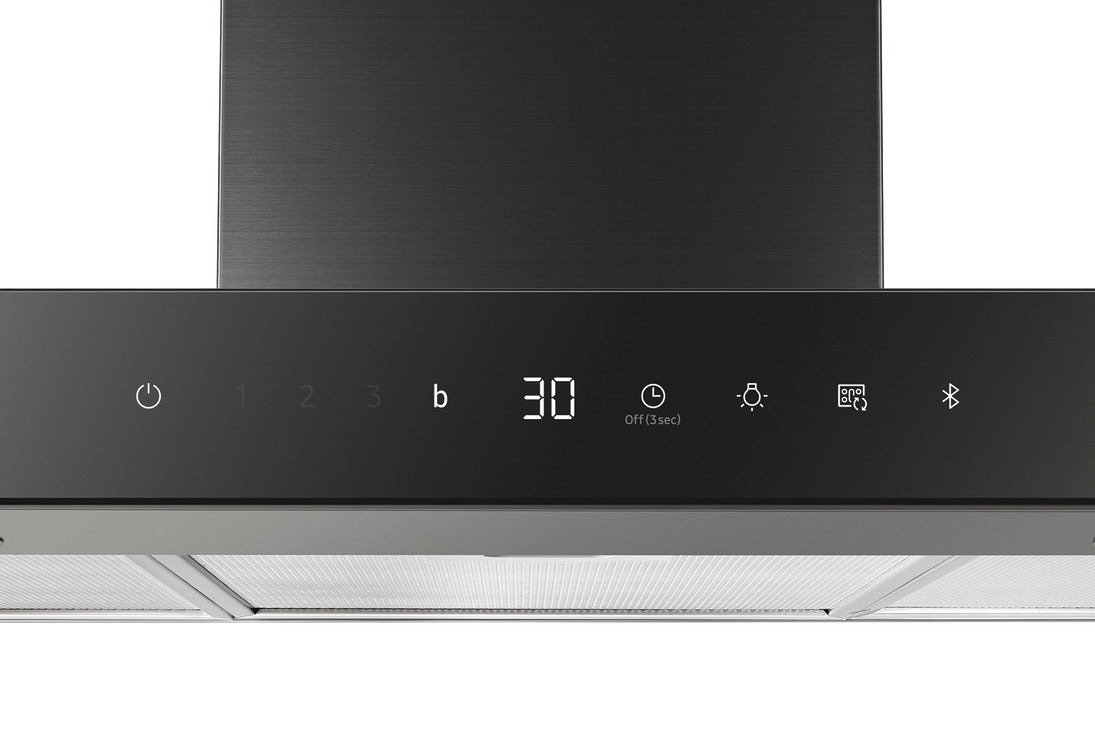 Samsung Cooker Hood, with Auto Connectivity, Wall Mount, 900 mm, NK36C5703TM/UR - Matt black/Black glass