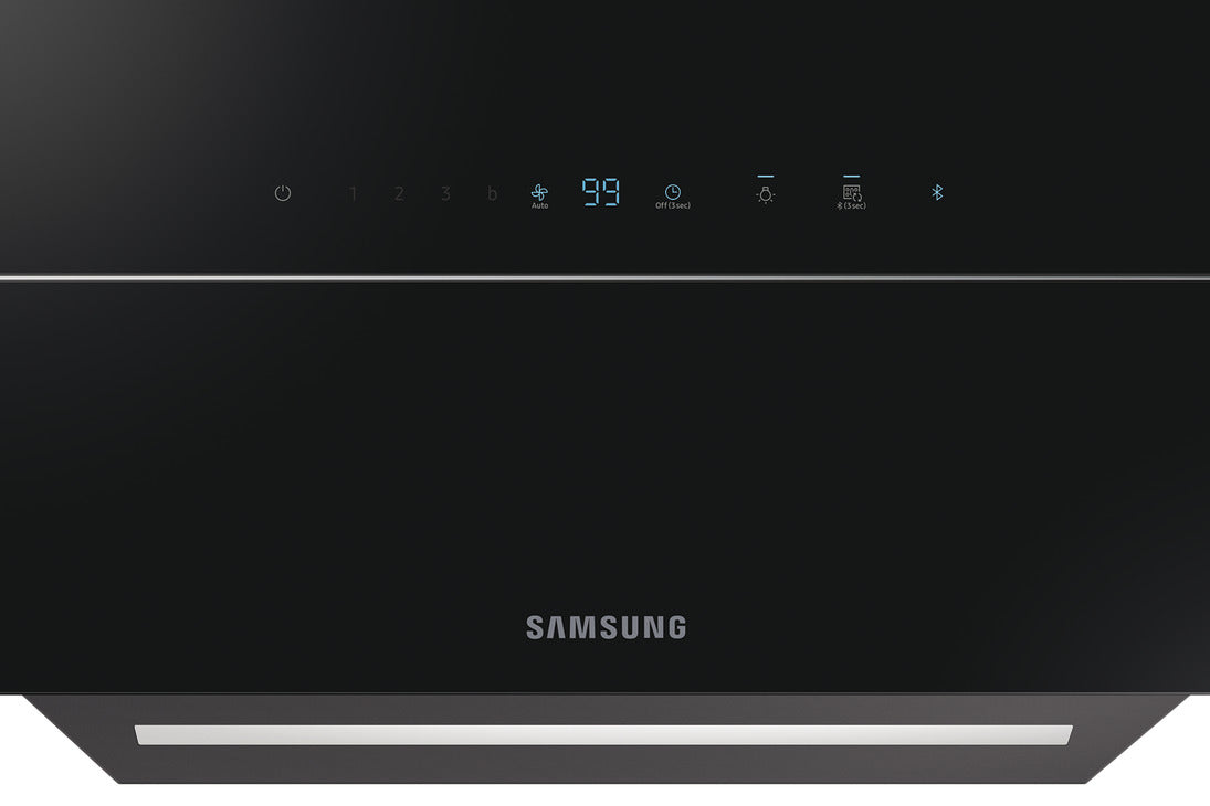 Samsung Cooker Hood, with Auto Connectivity, Wall Mount, 600 mm, NK24C9804WB/UR - Black glass