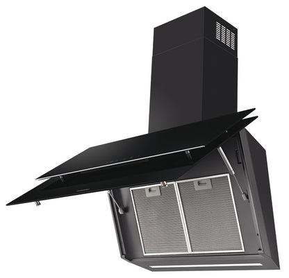 Samsung Cooker Hood, with Hob Auto Connectivity, Wall Mount, 900 mm, NK36N9804VB/UR - Black glass