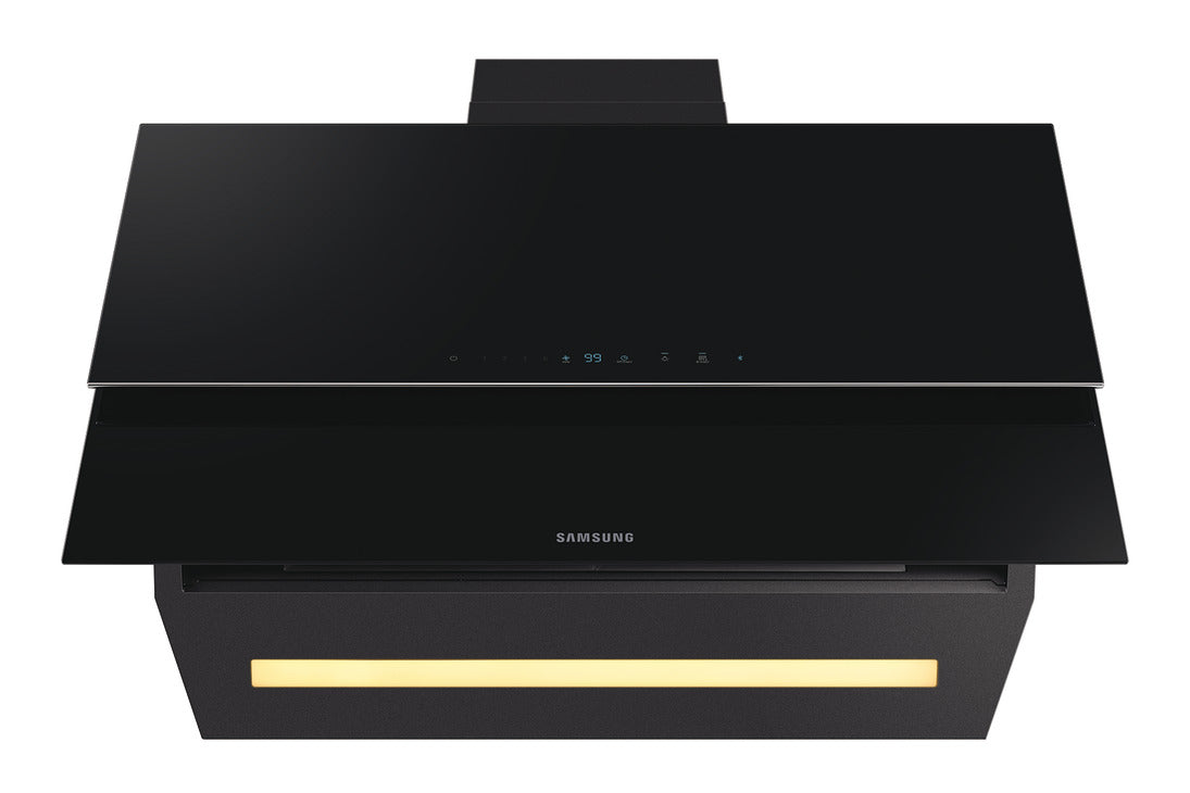 Samsung Cooker Hood, with Hob Auto Connectivity, Wall Mount, 900 mm, NK36N9804VB/UR - Black glass