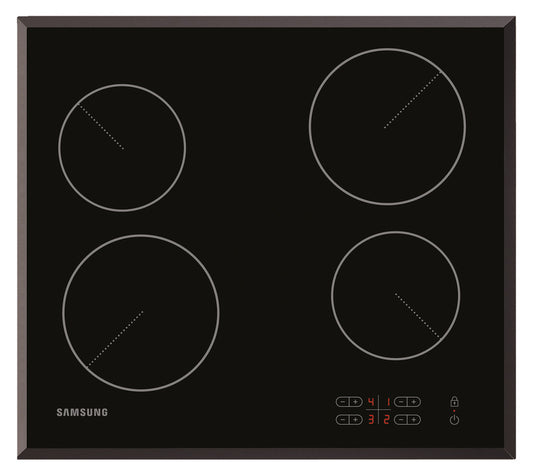 Samsung Ceramic Hob Series 3, Touch Control, C61R2AEE - Black Glass