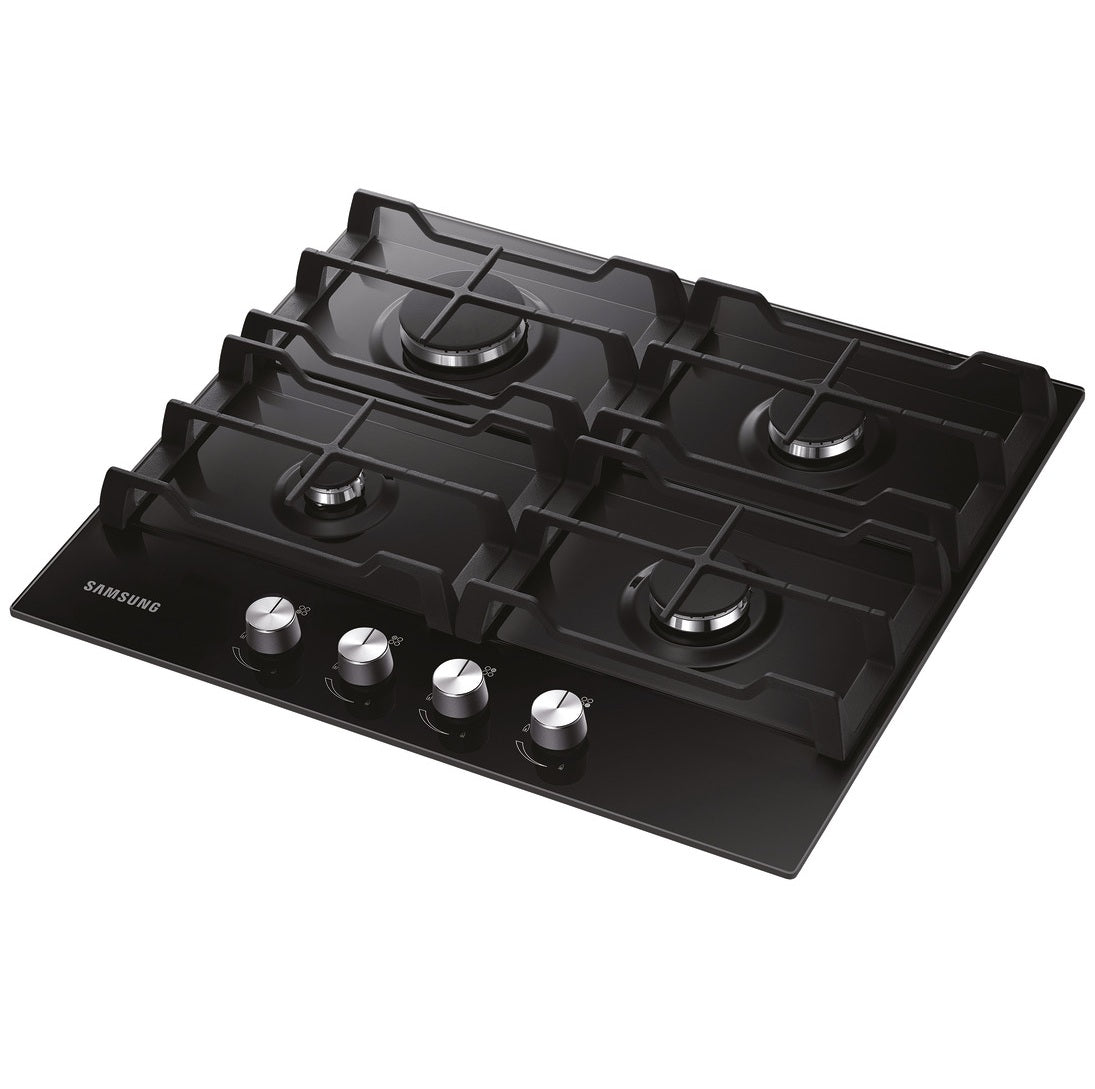 Samsung Gas Hob, 4 Burner, NA64H3000AK/U1  - Black Glass