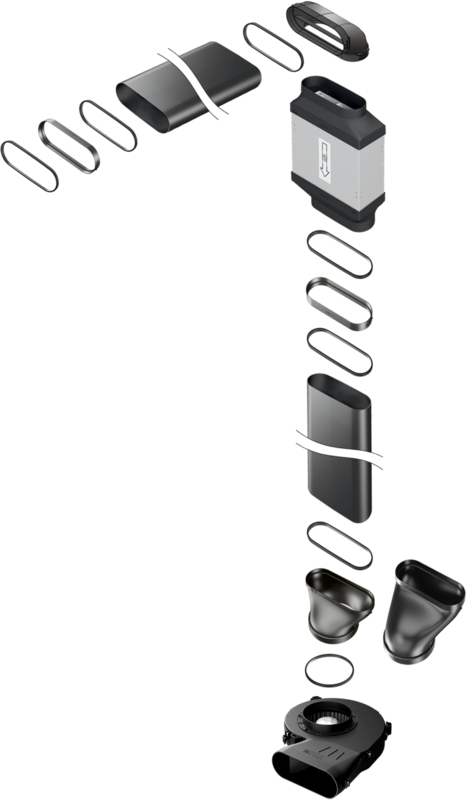 BORA duct system & wall sleeve